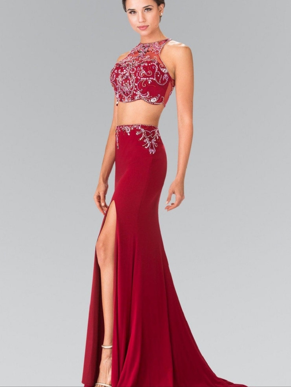 Elizabeth K 2 Piece Beaded Sequin Dress